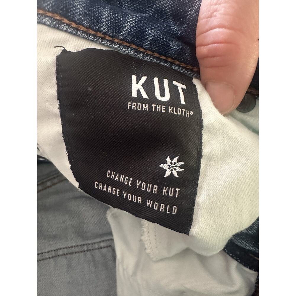 Kut From The Kloth Jeans Womens Sz 12 Blue Kelsey High Rise Fab Ab Ankle Flare - Picture 5 of 7